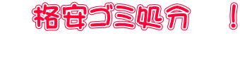 　格安ゴミ処分　！ 　　