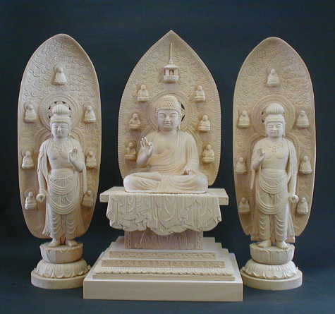 仏像彫刻展 薬師三尊像 聖徳太子孝養像 薬師如来像など三賞